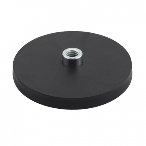 threaded hole rubber coated magnet