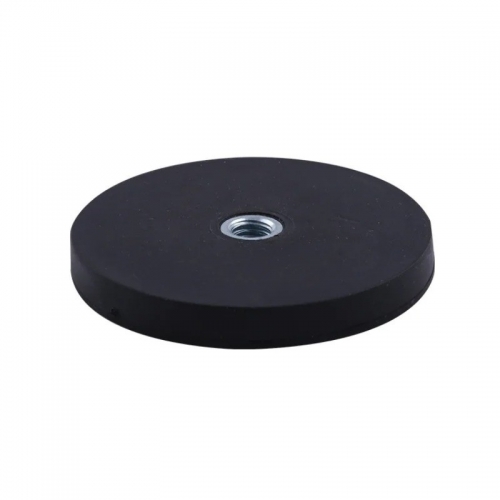 Neodymium Rubber Coated Magnet With Threaded