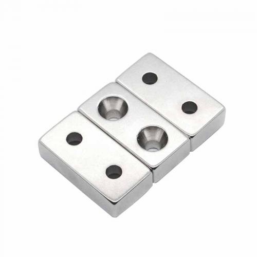 Neodymium Block Magnet With Countersunk Hole