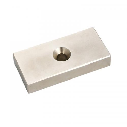 NdFeB Block 100x50x20mm Countersunk Hole Magnet